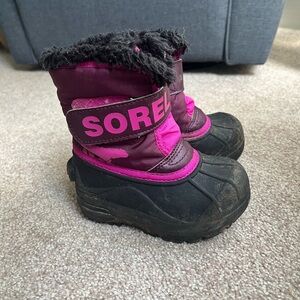 Sorel Fuchsia and Black Kids' Boots